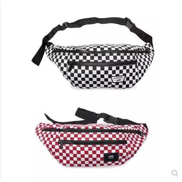 vans ward black & white checkered cross body pack