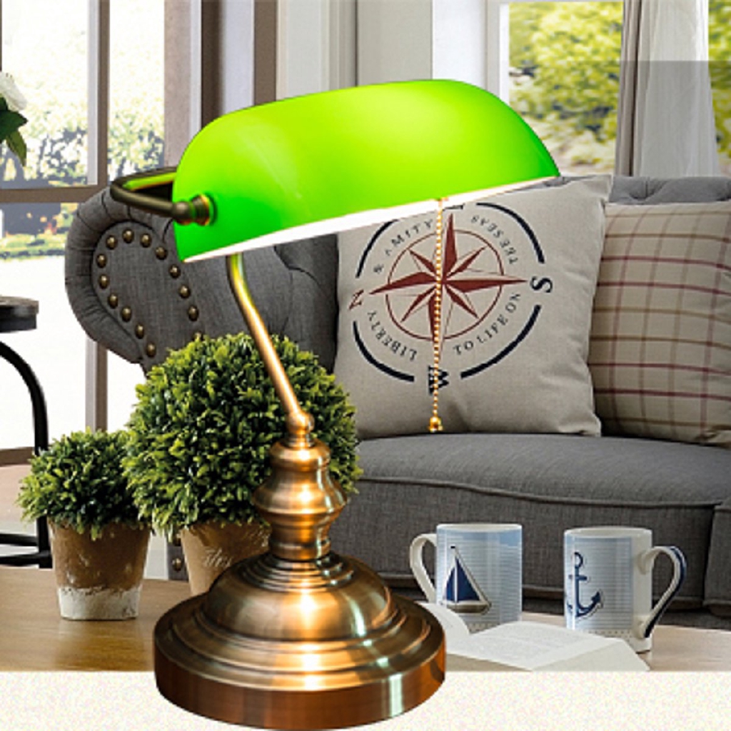 gold bankers lamp
