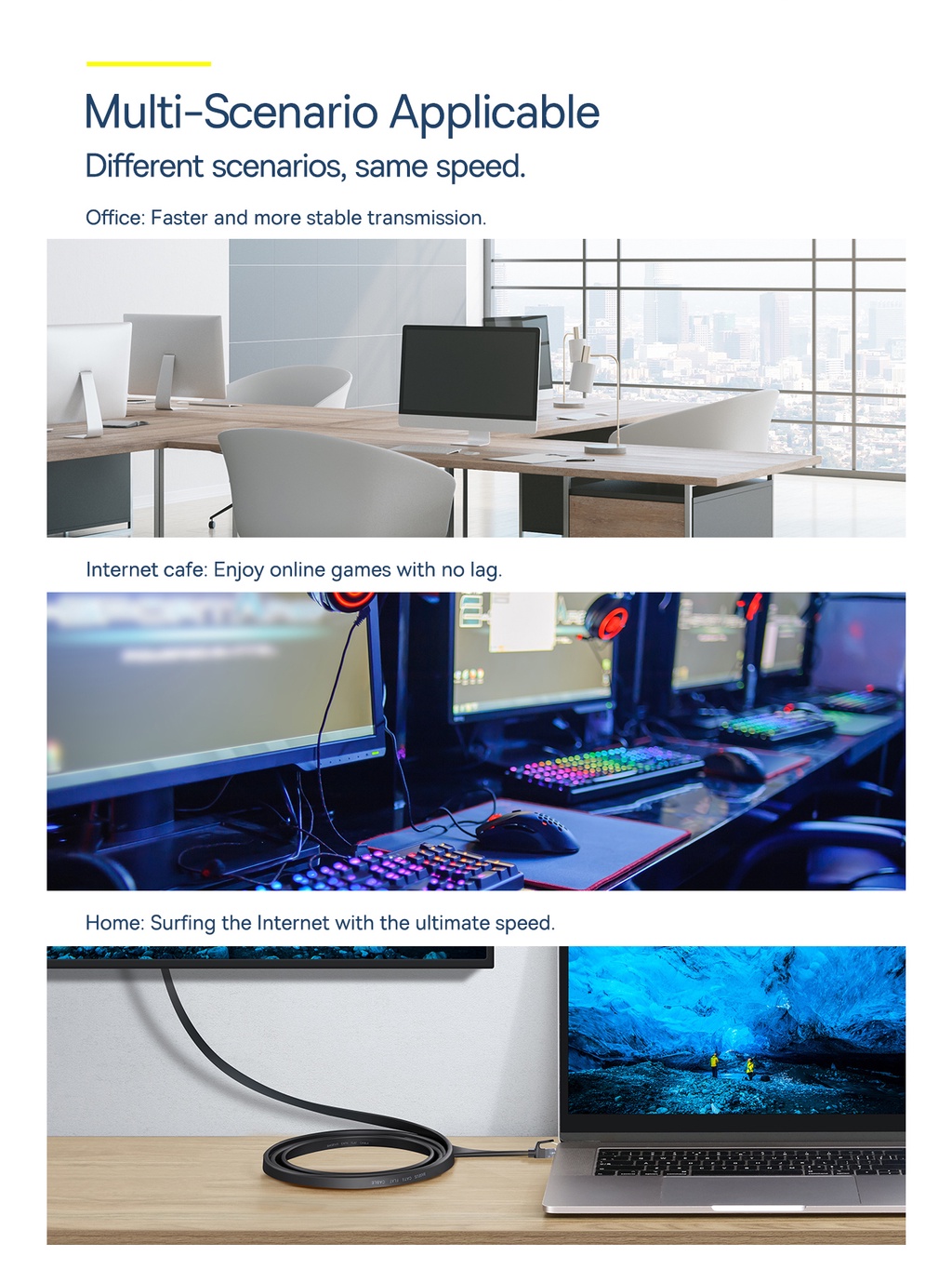 Baseus Cat6 1000Mbps High Speed Cable CAT 6 RJ45 Network Cable