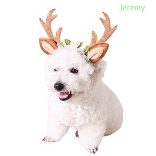 JEREMY1 Elk Antler Dog Headwear Cap Christmas Hat Costume Cat  Accessories Dress Up Party Pet Supplies Reindeer Xmas Outfits Hat for Small Big  Dog Hair Grooming Accessories