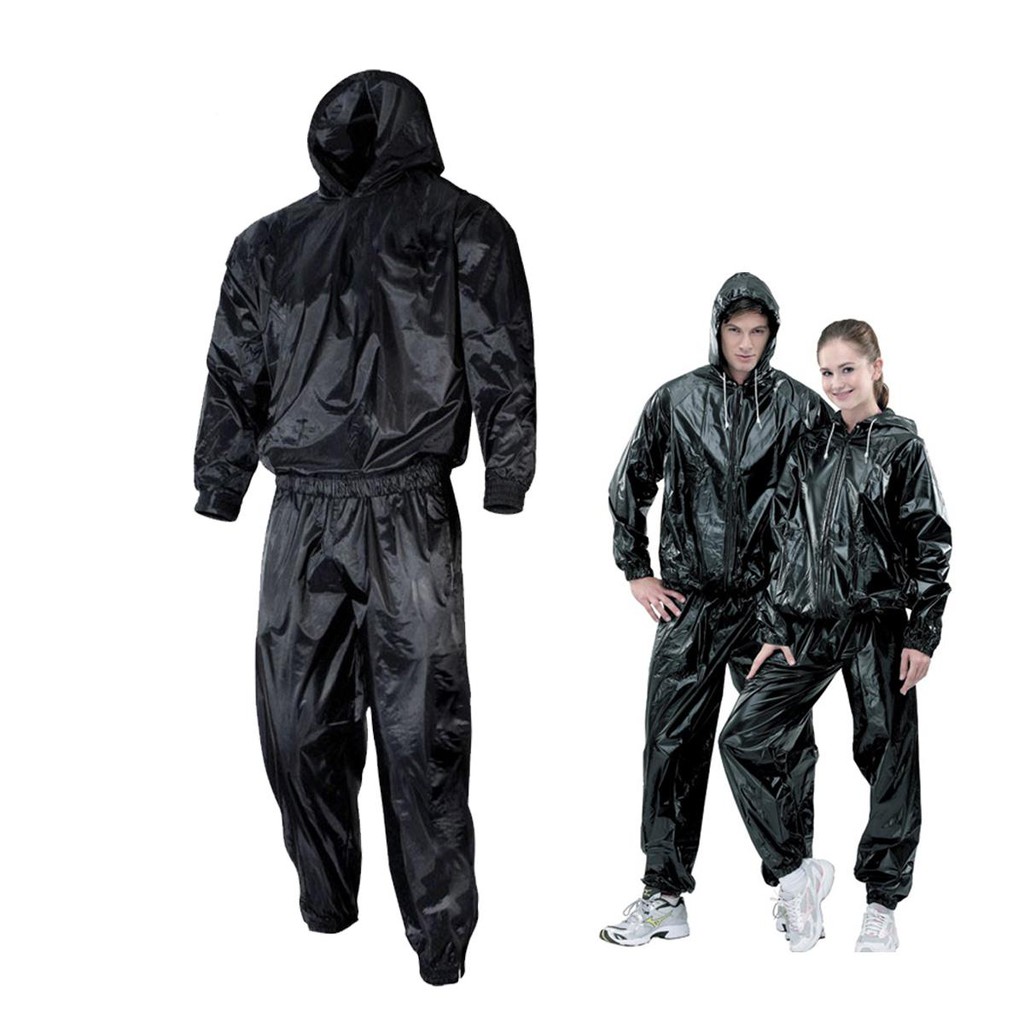 Matrix Sauna Suit Hooded Zipped Type Black | Shopee Philippines