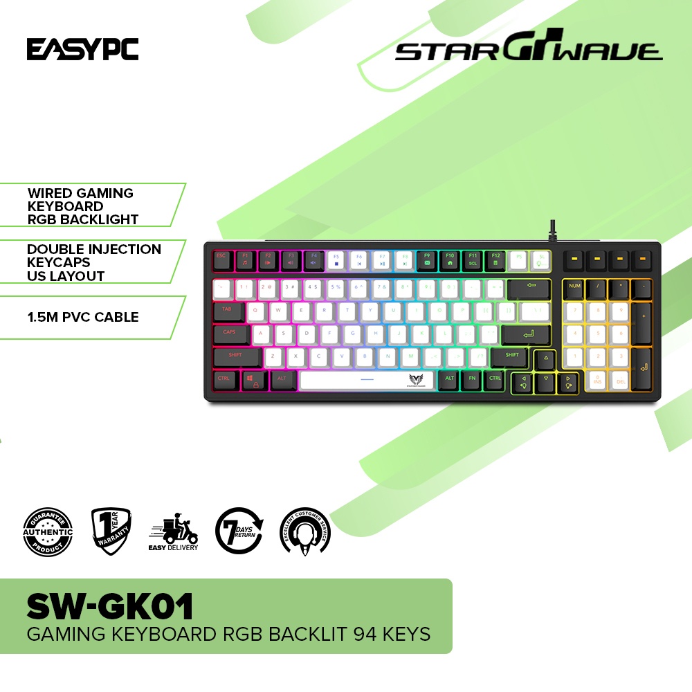 EasyPC STARWAVE SWGK01 Gaming Keyboard RGB Backlit 94 Keys