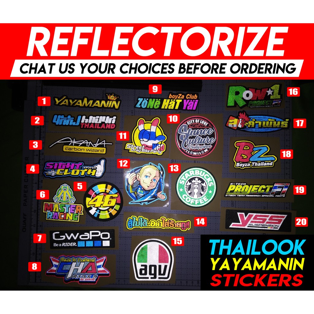 Reflectorized Motor Car Stickers [ Thailook Laminated Waterproof