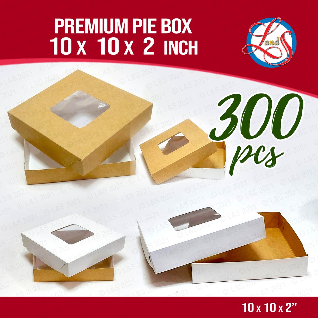 10x10x2 (300 pcs) Premium Pie Box w/ Window / Pastry Box, Pizza Box ...