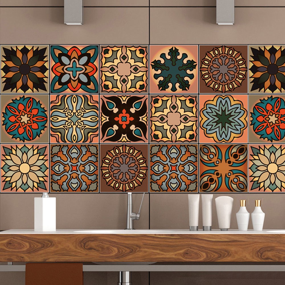 Bkwall Moroccan Style Geometric Symmetry Tile Sticker Diy