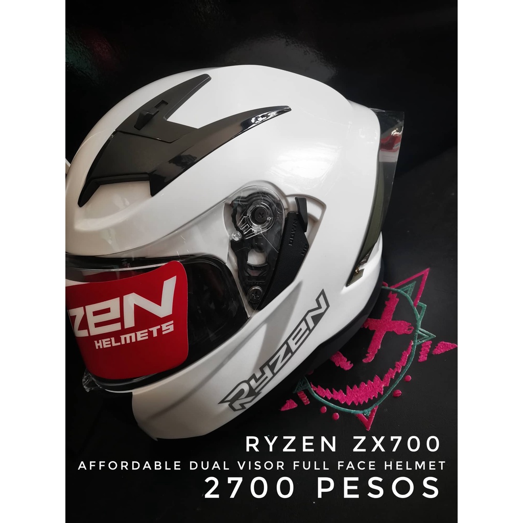 RYZEN ZX700 DUAL VISOR MONO COLORS FULLFACE HELMET Shopee Philippines