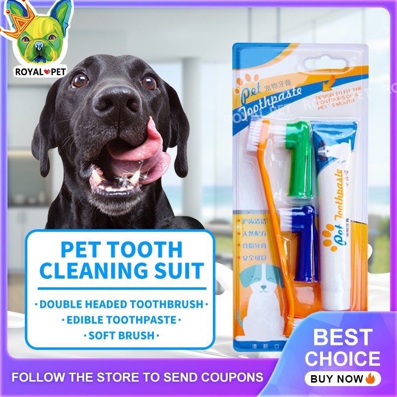 Pet Toothbrush Dog Toothbrush Set Toothpaste Set Mouth Cleaning Care ...