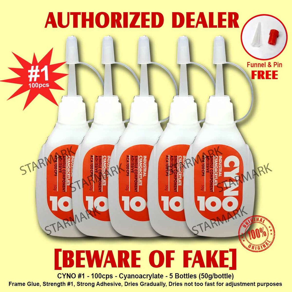 Cyno Glue 1 BIG 50mg Number 1 Cyano Adhesive Cyanoacrylate Frame Glue 100cps AUTHENTIC 5 Pcs