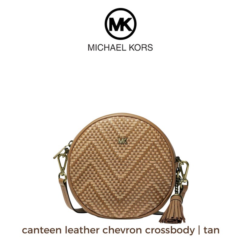 Michael Kors MK Medium Canteen Leather Woven Chevron Crossbody Bag | Shopee  Philippines