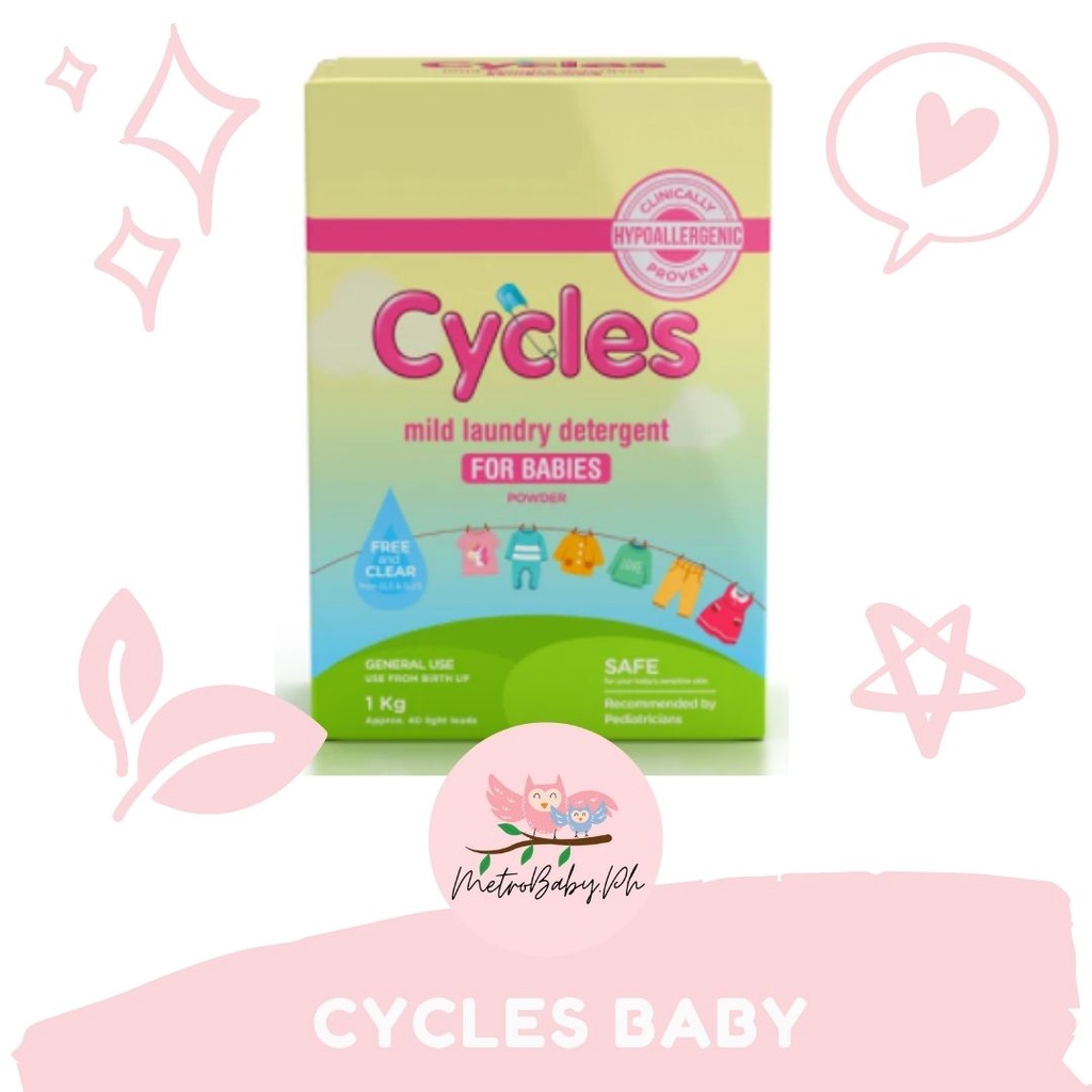 Metrobaby.ph Cycles Mild Laundry Baby Powder Detergent 1kg Shopee