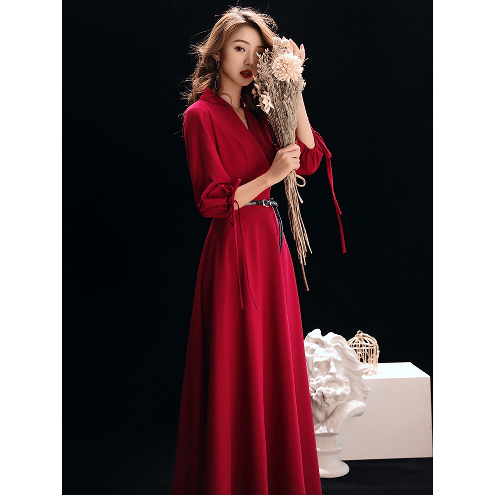 red dress with sleeves for a wedding