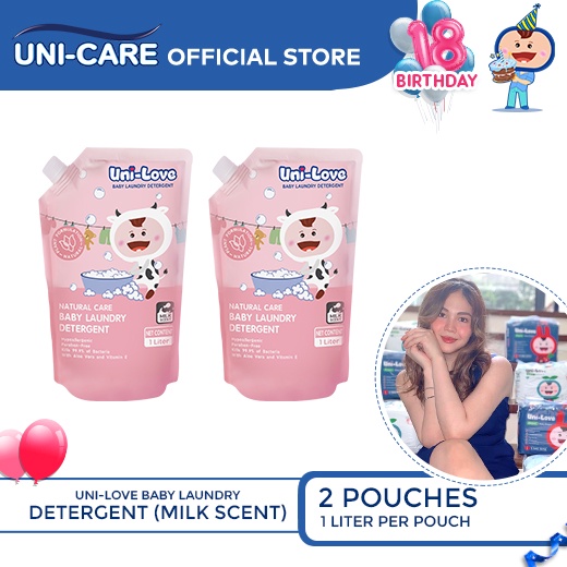 UniLove Baby Laundry Detergent 1L (Milk Scent) Pack of 2 Shopee