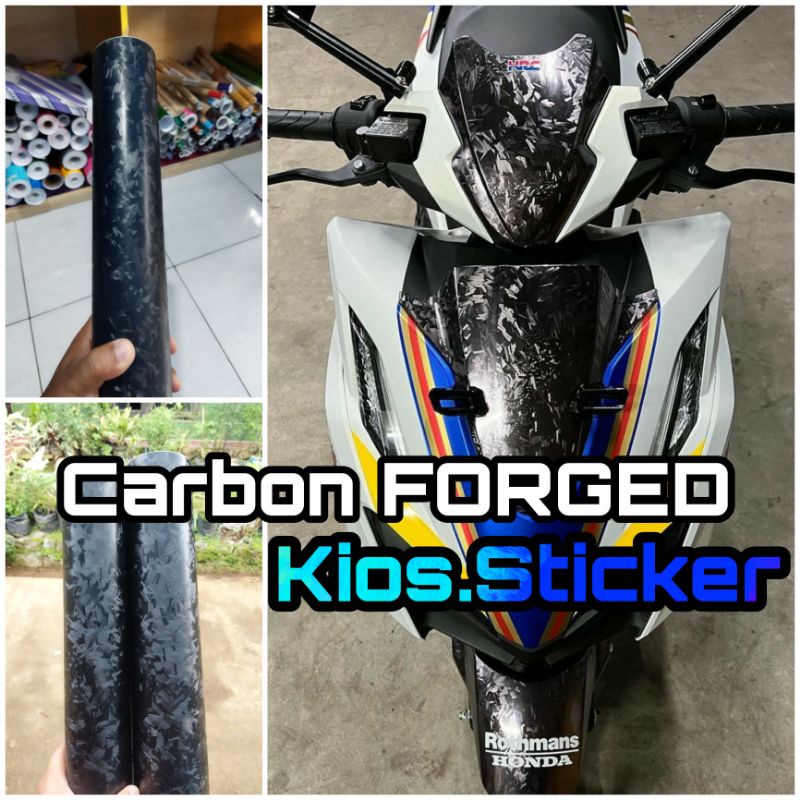 HITAM 3d Black Carbon Scotlet Sticker Premium Carbon