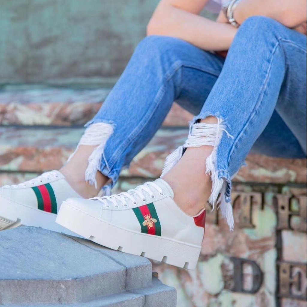 gucci women's ace embroidered platform sneaker