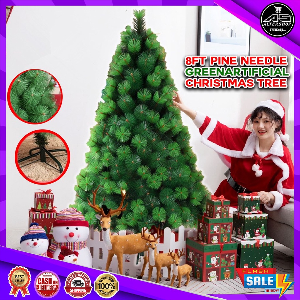 Original 8ft Pine Needle Green Artificial Christmas Tree Xmas Trees