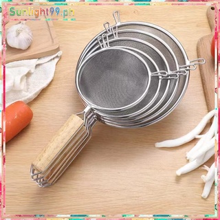 Stainless steel double mesh strainer,sieve sifter for kitchen with wooden handle,sunlight99.ph #1