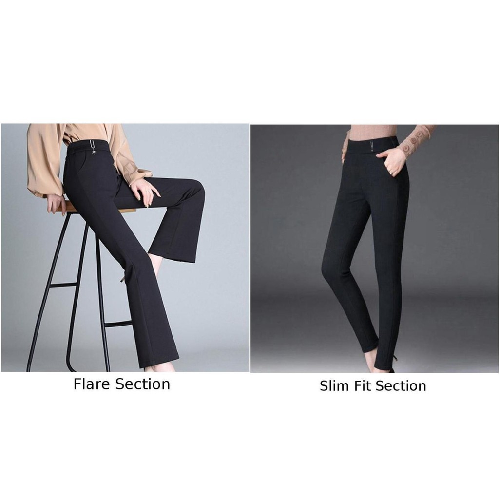 trousers that flare from the knee