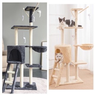 ☸●Cats Condo Tree with Scratch Posts Plush Cozy Perch Multi-Level Tower for Indoor Cat Kitten★1-2 da