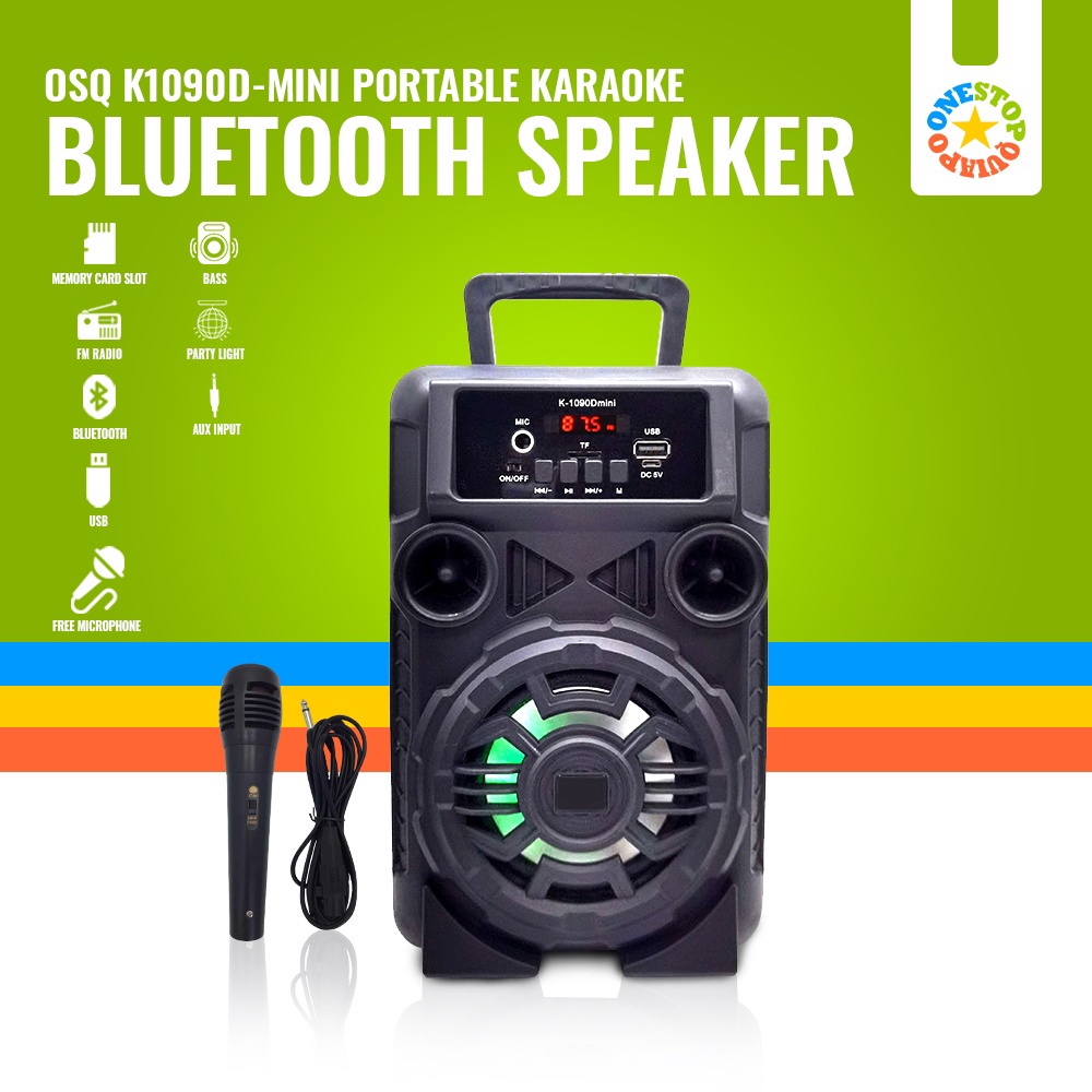 OSQ Rechargeable Portable Karaoke Bluetooth Speaker K1090Dmini With
