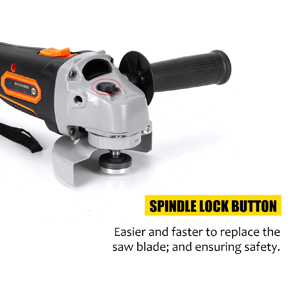 angle grinder spindle lock button