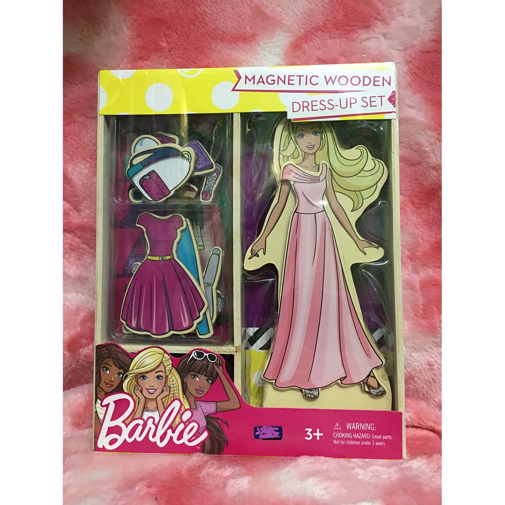 barbie magnetic wooden dress up set