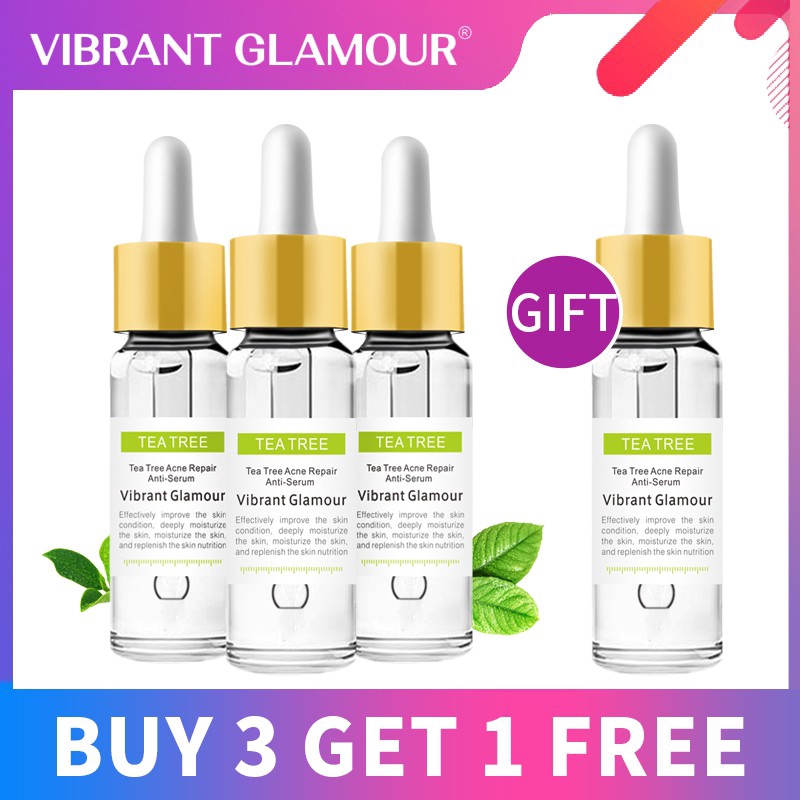Buy 3 Get 1 Gift Tea Tree Acne Repair Face Serum Oil Control Anti Acne Scar Pimple Removal Face Skin Care Vibrant Glamour Shopee Philippines