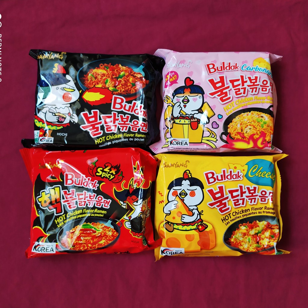 Korean Samyang Noodles Buldak x1 X2 Cheese Carbo Kimchi HALAL 