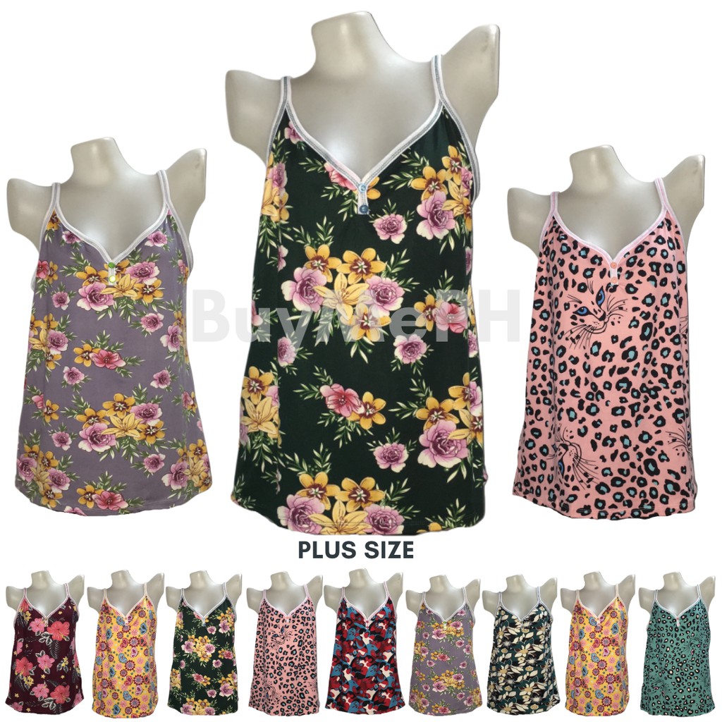 Spaghetti Tops Trendy Plus Size Shopee Philippines