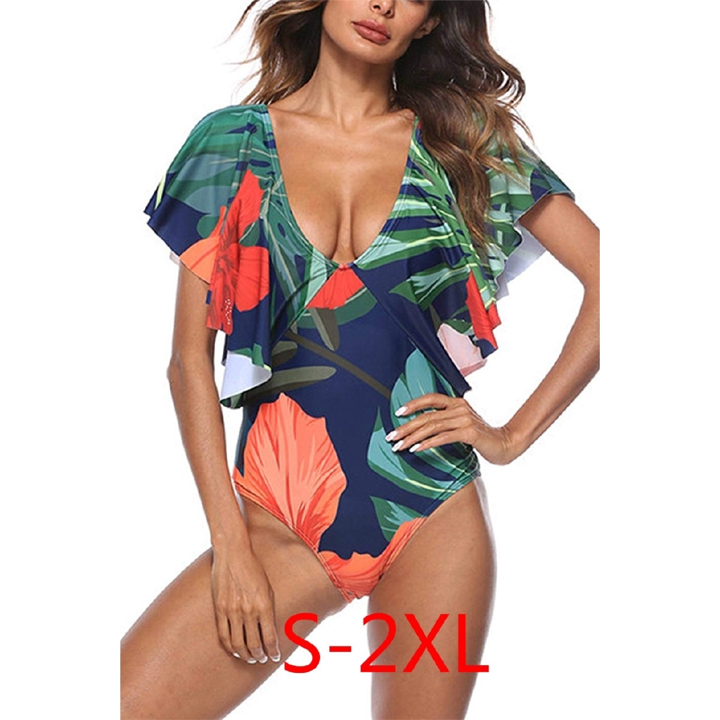 ruffle shoulder bathing suit