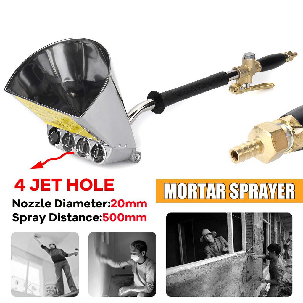 Mortar Sprayer Wall Mortar Guns Stucco Shovel Hopper Ladle Cement Spray ...