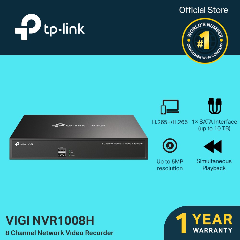 TP-Link VIGI NVR1008H 8 Channel Network Video Recorder | CCTV NVR | TPLink  | TP Link | Shopee Philippines