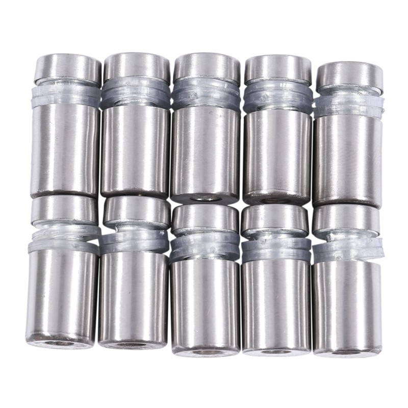 Lantee 20 Pcs Silver Tone Stainless Steel 12x20 mm Standoff Hardware for Glass 
