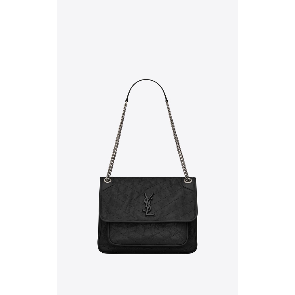 [100 authentic] ysl Saint Laurent NIKI medium fold vintage leather shoulder bag/crossbody bag
