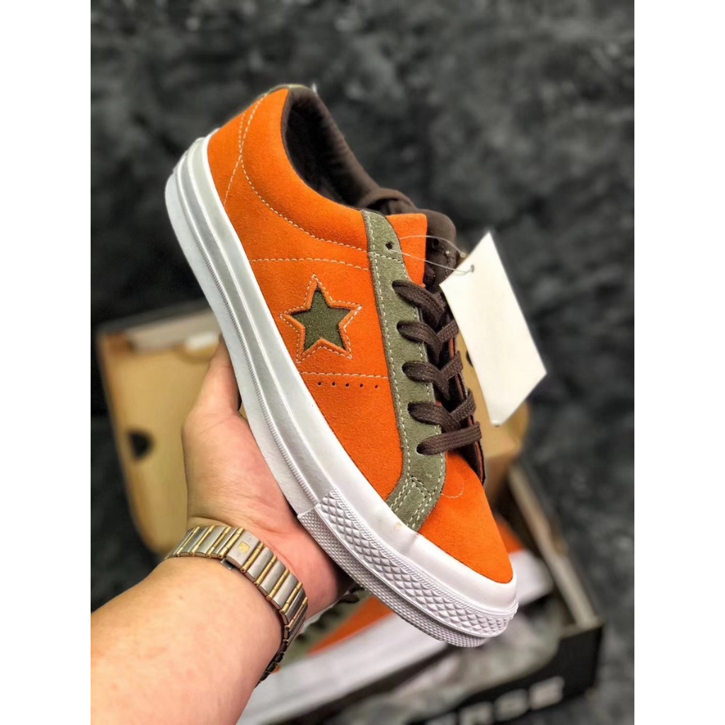 orange and green converse