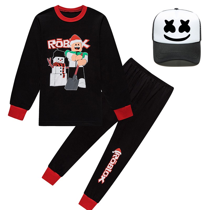 Teens Roblox Clothes Sleepwear T Shirt Youtube Game Kids Boys Long Sleeve Christmas Xmas Pajamas Black Pjs 6 13years Shopee Philippines - bedtime roblox outfit