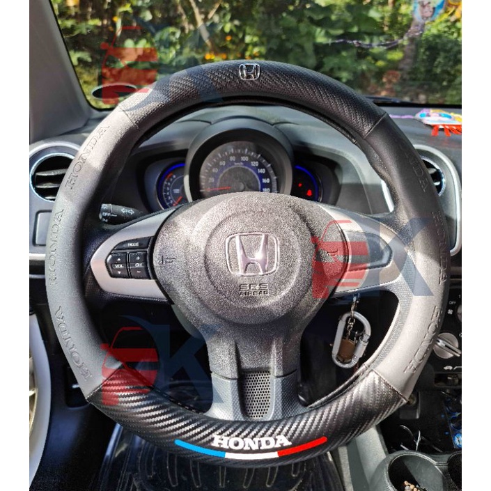 Honda Steering Wheel Cover Carbon Leather with logo Shopee Philippines