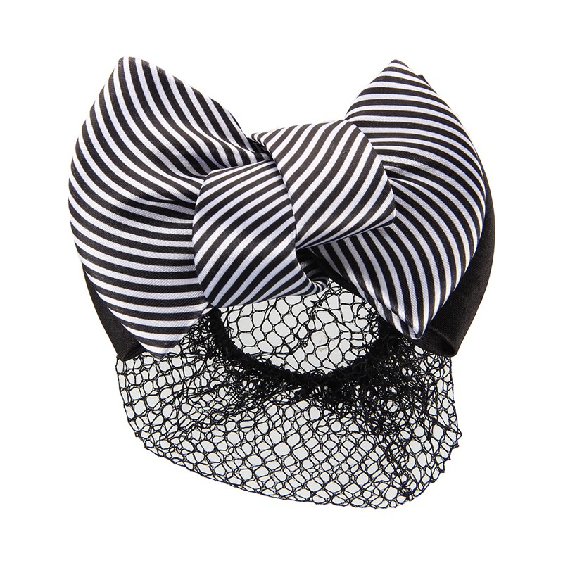 Black White Color Stripe Bow Deco Net Hairspray Hair Clip Shopee