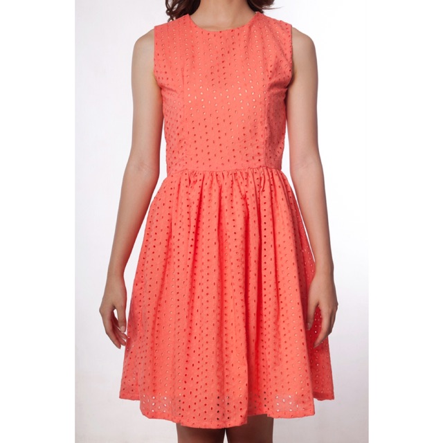 orange eyelet dress
