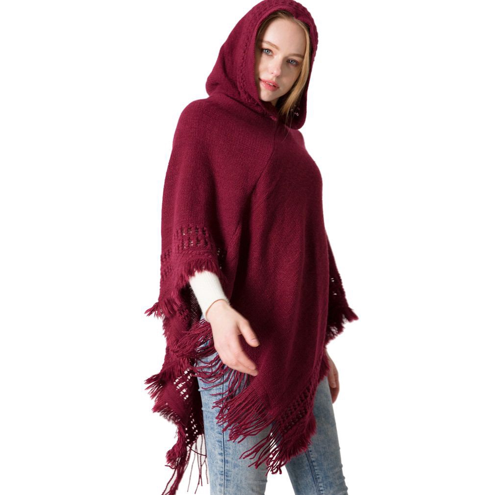 poncho sweater with hood