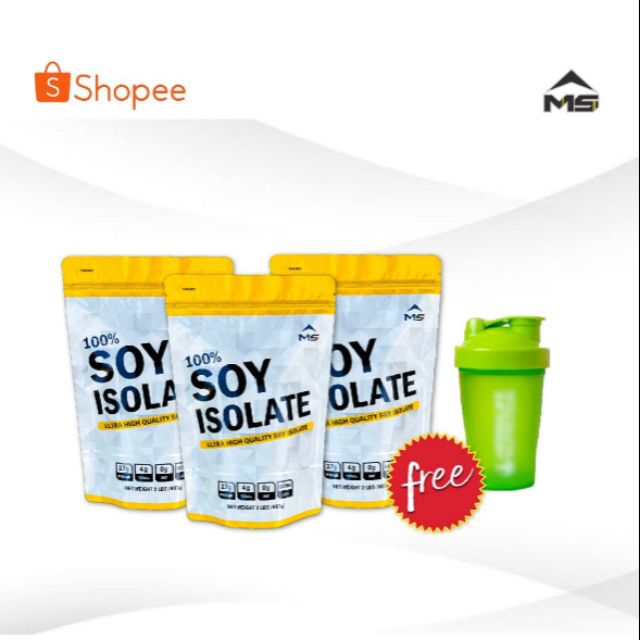 Whey Protein MS SOY ISOLATE Pack X3 (6LBS) Free Shakes (Assorted Colors
