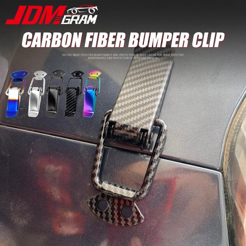 Carbon Fiber Car Bumper Clip Burnt Blue 2PCS Universal Auto Front Rear