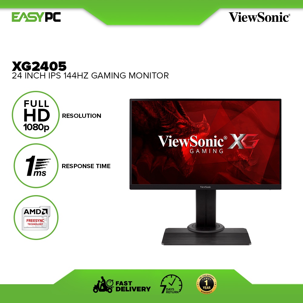 ViewSonic XG2405 24 inch IPS 144Hz Gaming Monitor, Brand New FreeSync