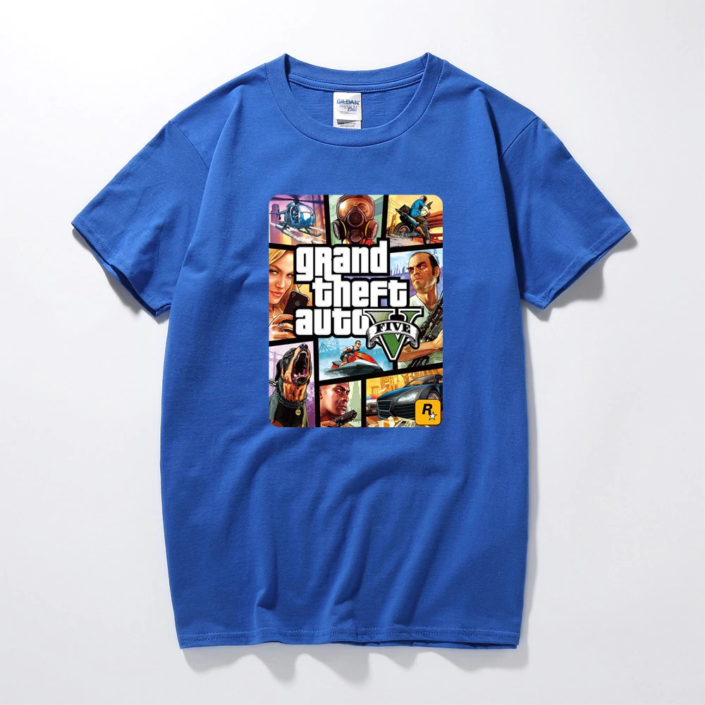 Diy Grand Theft Auto Game Gta 5 T Shirts Cool And Gta5 Men T Shirt Blue Shopee Philippines