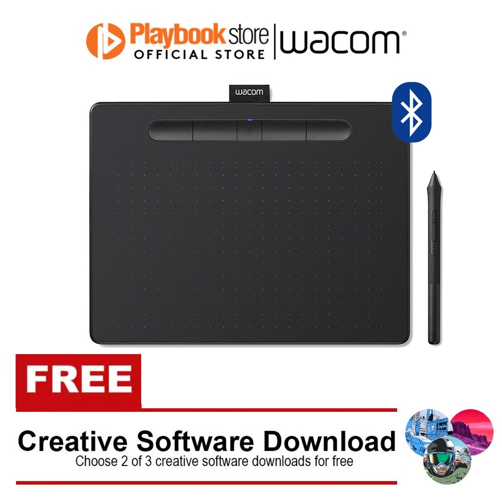 Wacom Intuos Creative Pen Tablet 2018 with Bluetooth, Black, Medium