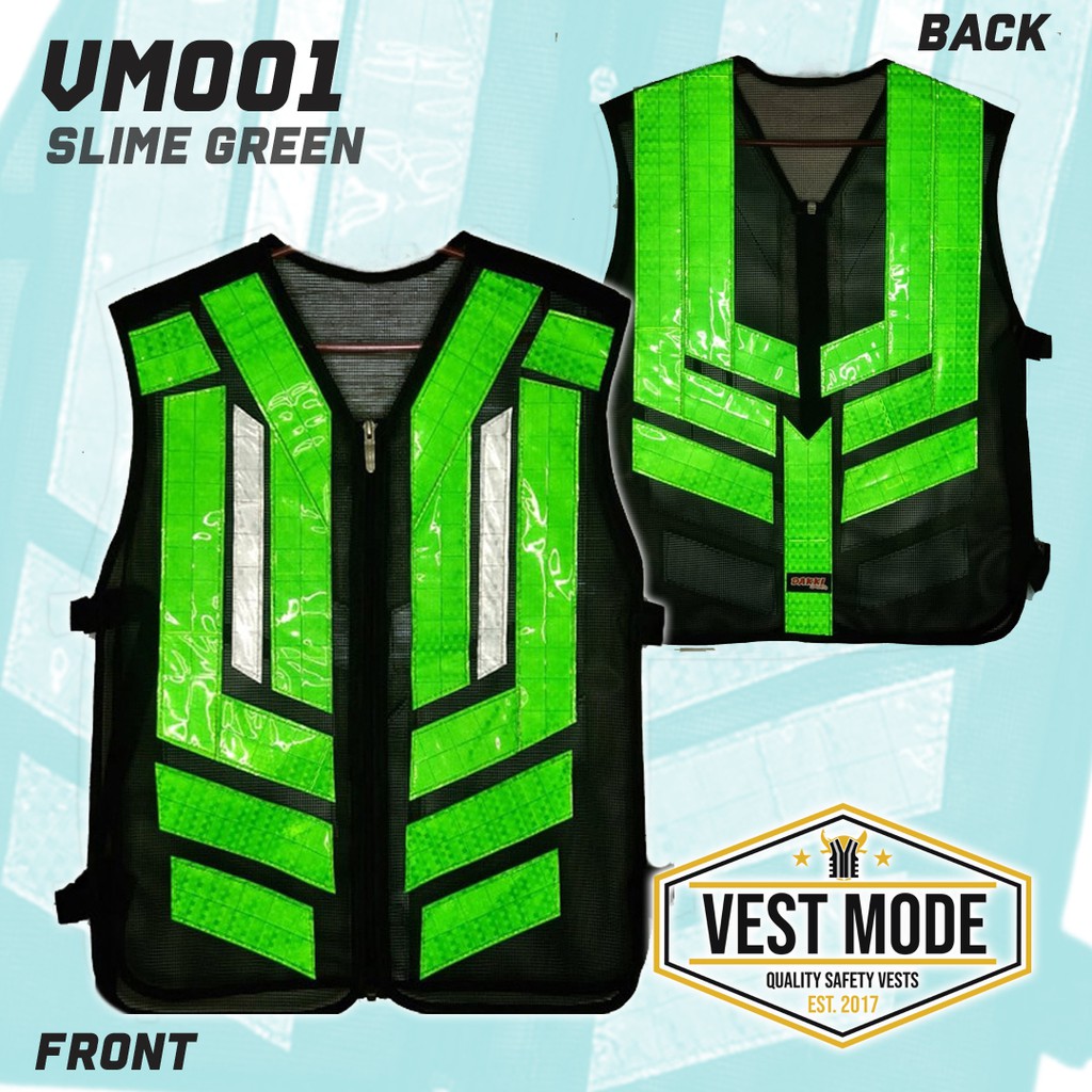 VM001 (VT36) Mint Green Motorcycle Rider Reflectorized Reflective