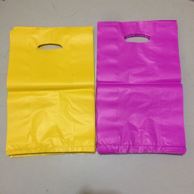 colored plastic bags
