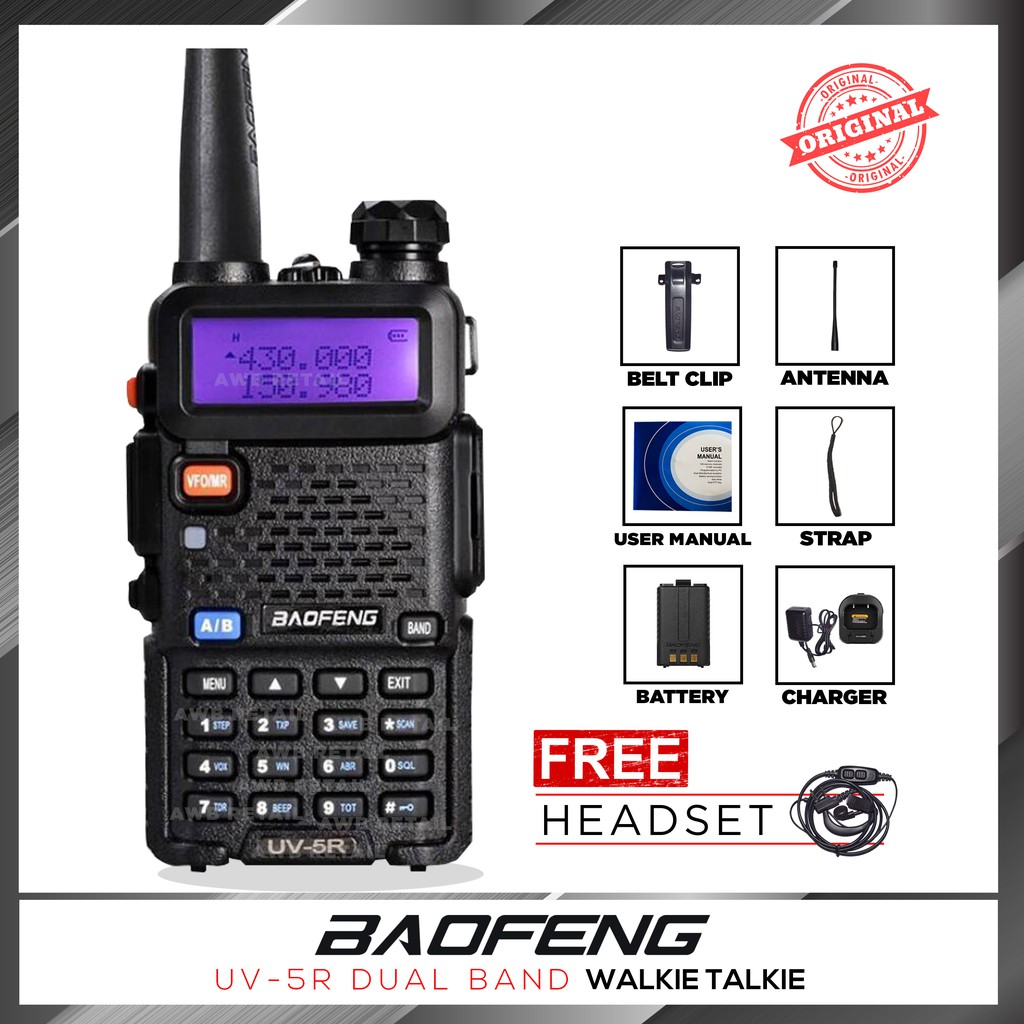 Baofeng/Platinum UV5R Dual Band Walkie Talkie Two-Way Radio with FREE ...