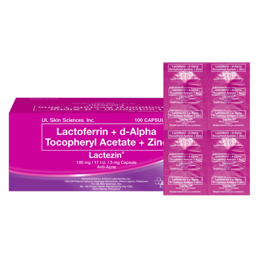 Lactezin AntiAcne 28 capsules (Lactoferrin + Vitamin E + Zinc