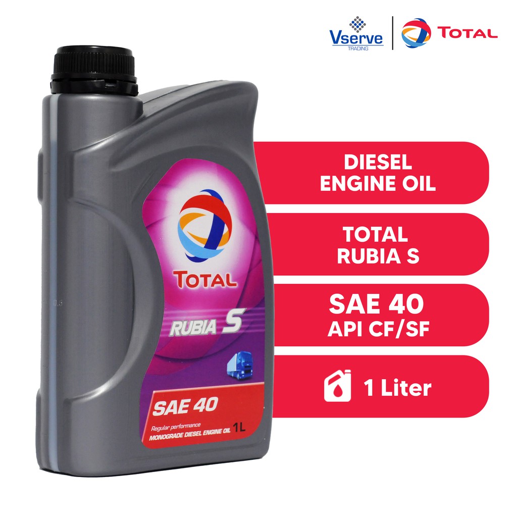 Total Rubia S SAE 40 1 Liter Mineral Lubricant for Diesel Transport