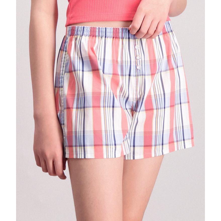 BENCH/ Ladies' Boxer Shorts - Pink Brown Checks | Shopee Philippines